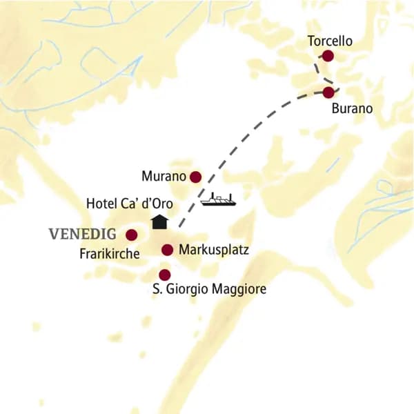 Die Reise in der Kleingruppe nach Venedig führt Sie zu marmornen Palazzi, stylishen Kunstpalästen und singenden Gondolieri. Auch Markusplatz, Burano der Fischmarkt und der Besuch beim Masken- und Rudermacher dürfen nicht fehlen.