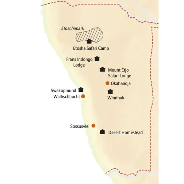 Miit Studiosus in kleiner Gruppe zu den Dünen der Namib und auf Safari im Etoschapark.