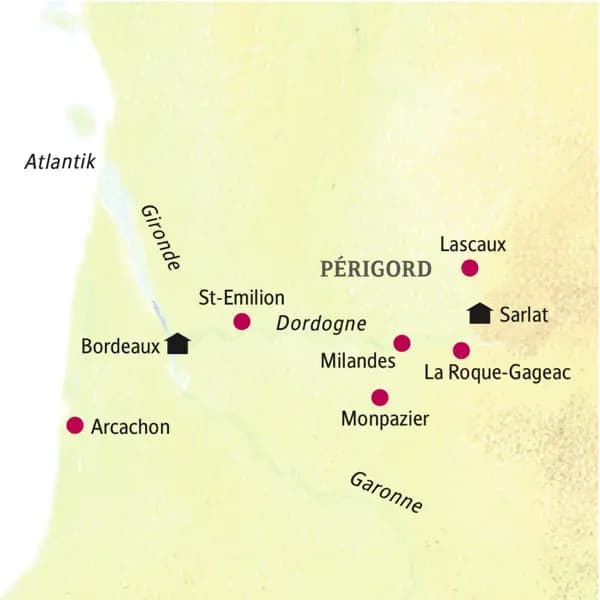 Von zwei Standorten aus - in Bordaux und in Sarlat - erkunden wir auf unserer smart&small-Rundreise die Region rund um Bordeaux und das Périgord.