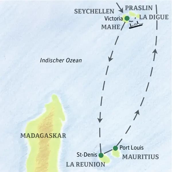 Entdecken Sie auf dieser gut zweiwöchigen Studienreise die traumhaften Inseln im Indischen Ozean: die Seychellen, La Réunion und Mauritius.