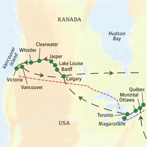 Auf dieser dreiwöchigen Studienreise durchstreifen wir die Naturräume Kanadas von Ost nach West.