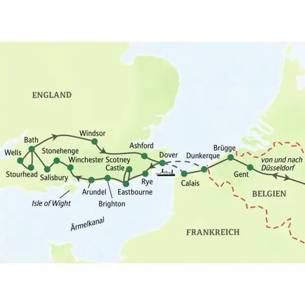 Begleiten Sie uns auf unserer Südenglandreise mit Muße und erleben Sie die Höhepunkte von Cornwall, Devon und Somerset auf eine ganz entspannte Art und Weise. Sie übernachten u.a. in Eastburne, Winchester, Bath und Ashford.